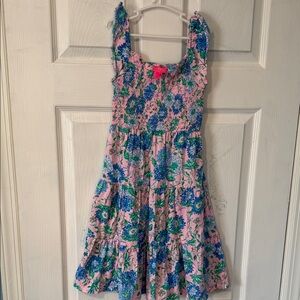 Lilly Pulitzer Pink and Blue Floral Kids Dress